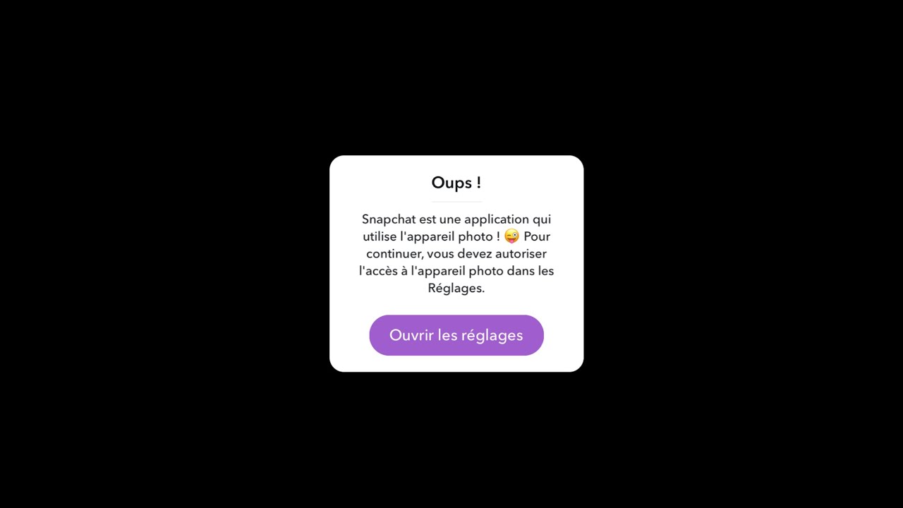 Comment autoriser l'appareil photo sur snapchat