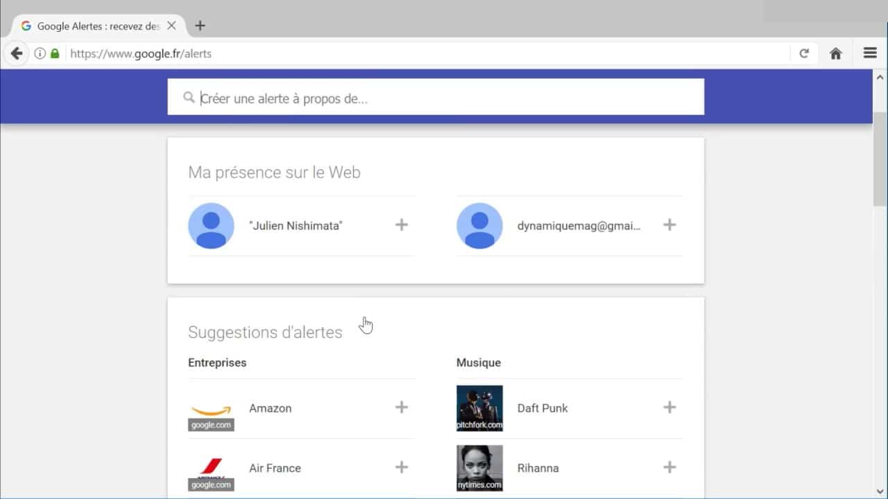 Google Alerte Veille